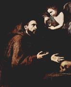 Jose de Ribera Der Hl. Franz von Assisi und der Engel mit der Wasserflasche Sweden oil painting artist